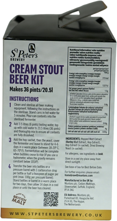 St Peters Cream Stout Beer Kit 3.0 kg